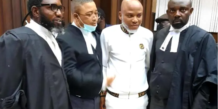 Just in: Nnamdi Kanu arrives courtroom, full list of his seven count charge