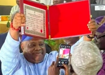 BREAKING: #OSUN – Adeleke gets certificate of return from INEC