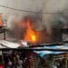 Fire razes shops at Balogun, Lagos Island