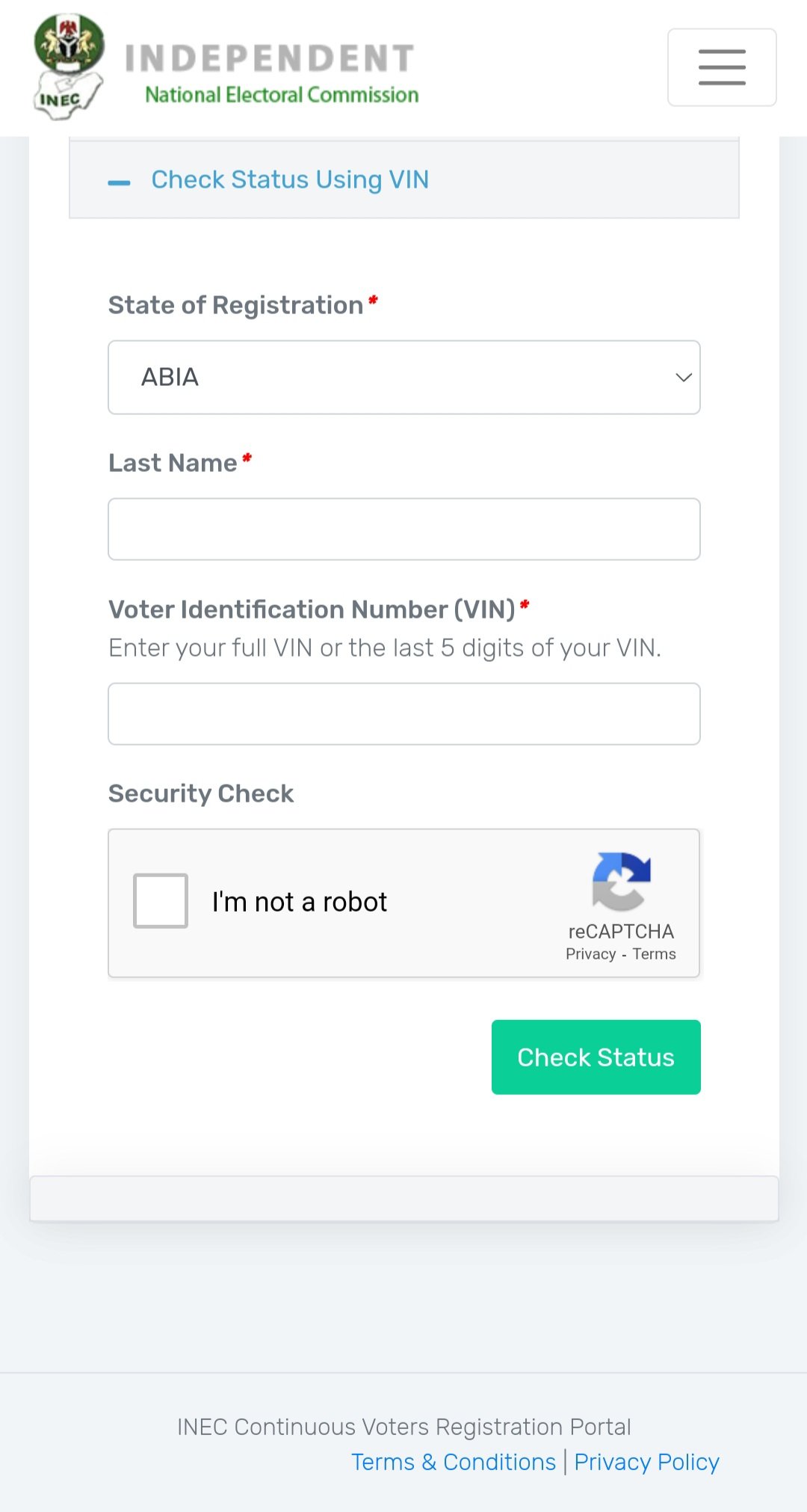 INEC Voters Online Portal to check your Polling Unit| cvr.inecnigeria.org 