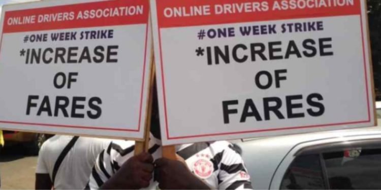 Bolt, Uber drivers, others begin nationwide strike, demand 200% increment in fares