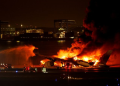 Japan Airline plane bursts into flames after collision in Tokyo