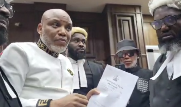 Nnamdi Kanu files court motion seeking an order to “stay proceedings” in trial before Justice Omotosho